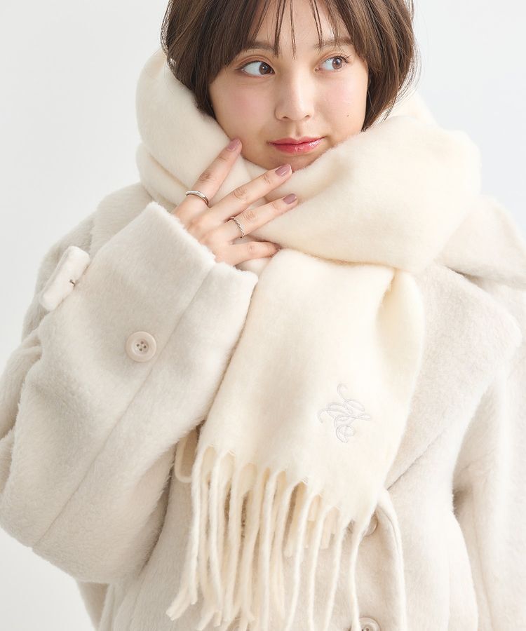 earth music&ecology「ワンポイントロゴ刺繍マフラー」|マフラー|