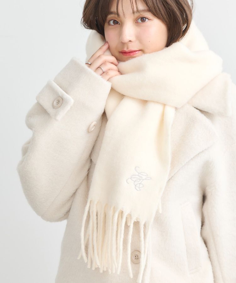 earth music&ecology「ワンポイントロゴ刺繍マフラー」|マフラー|