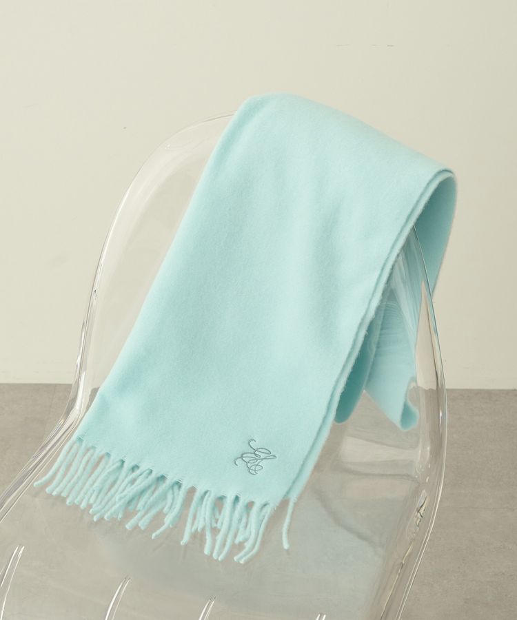 earth music&ecology「ワンポイントロゴ刺繍マフラー」|マフラー|アイスブルー