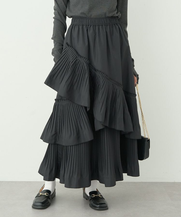 earth music&ecology「プリーツティアードスカート」|フレア|