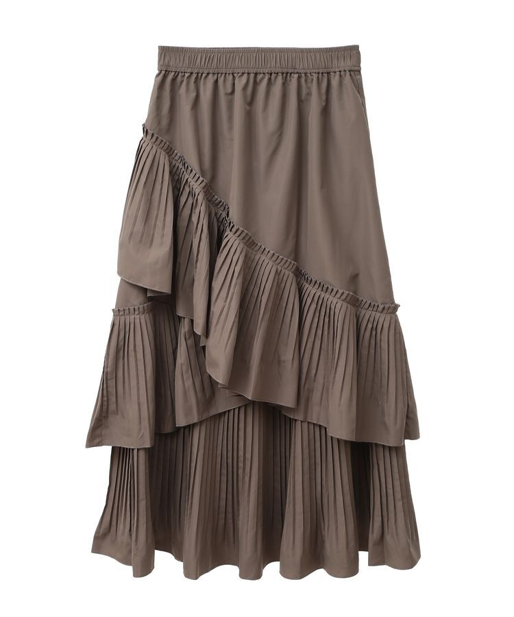 earth music&ecology「プリーツティアードスカート」|フレア|