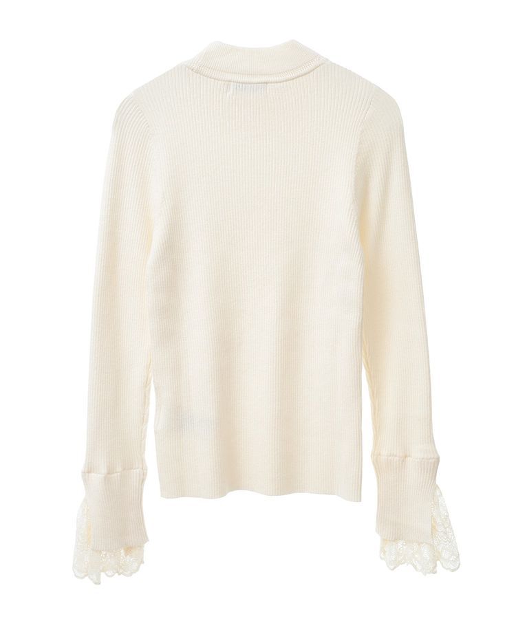 earth music&ecology「スリットレーススリーブプルオーバー」|ニット・セーター|