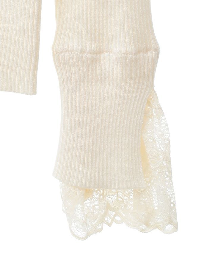 earth music&ecology「スリットレーススリーブプルオーバー」|ニット・セーター|