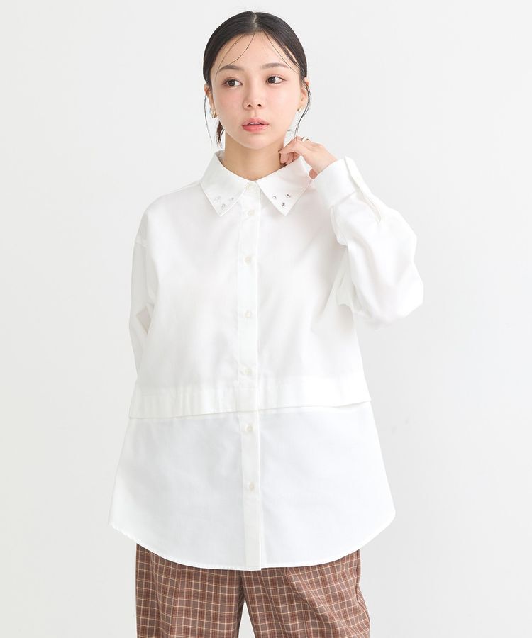 earth music&ecology「2wayレングスレギュラーカラーシャツ」|シャツ・ブラウス|Off White