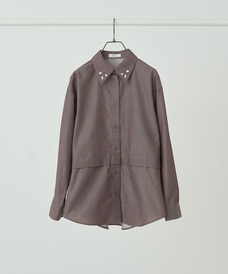 earth music&ecology「2wayレングスレギュラーカラーシャツ」|シャツ・ブラウス|Brown