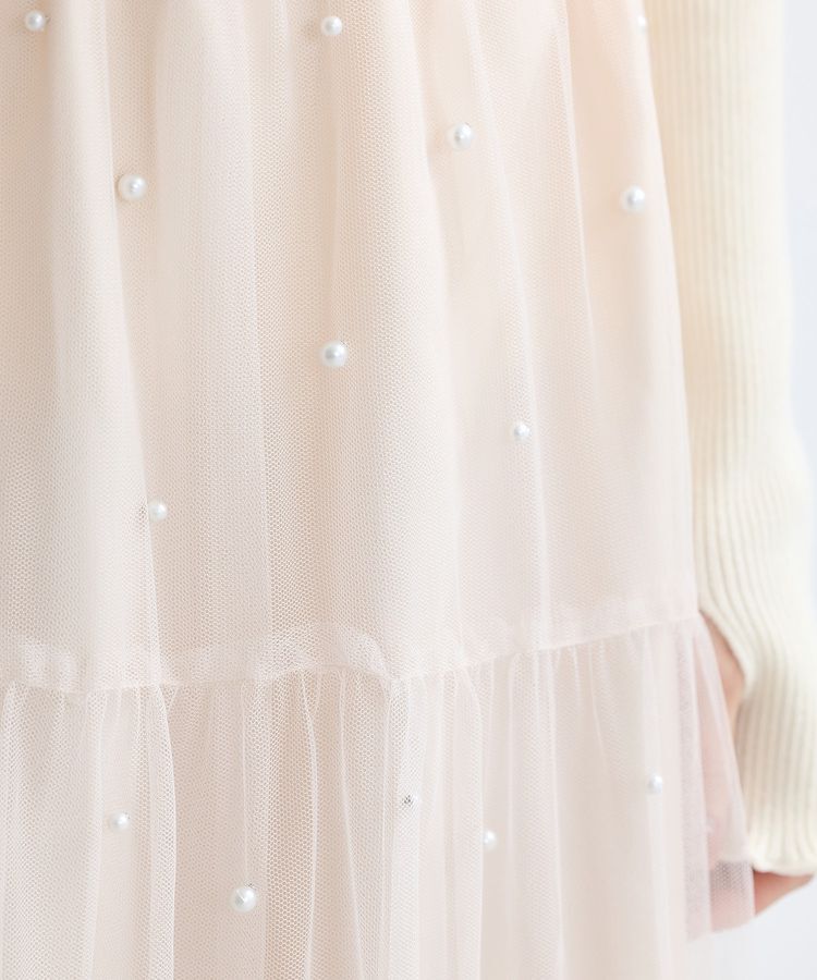 earth music&ecology「チュールパールスカート」|フレア|