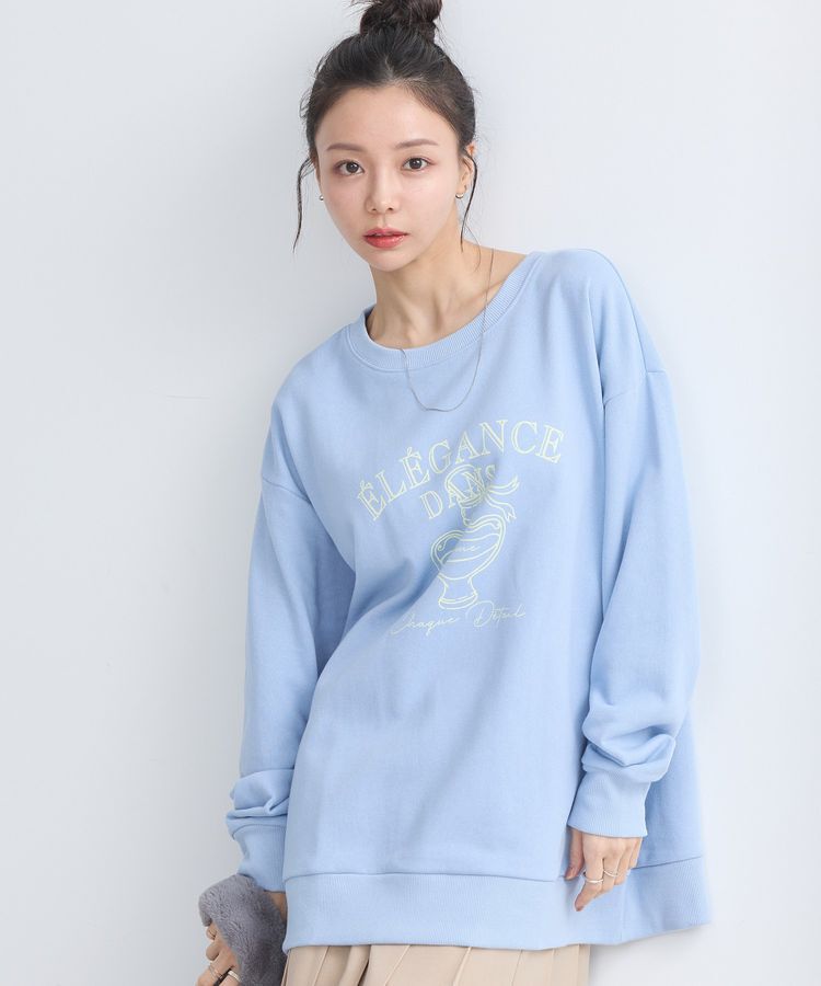 earth music&ecology「ウラケプリントプルオーバー」|スウェット・ジャージ|Light Blue