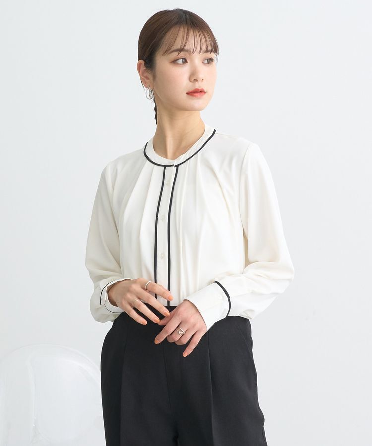 earth music&ecology「バイカラータックブラウス」|シャツ・ブラウス|
