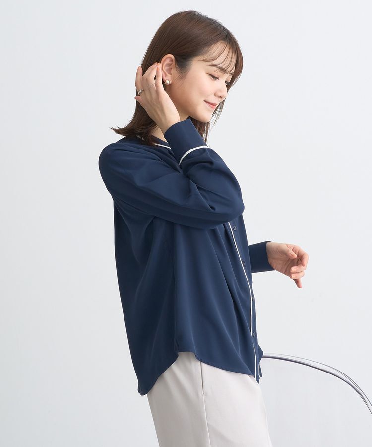 earth music&ecology「バイカラータックブラウス」|シャツ・ブラウス|