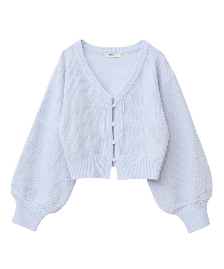 earth music&ecology「パールボタンショートニットカーディガン」|カーディガン|