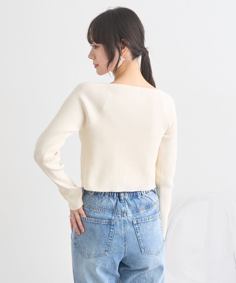 earth music&ecology「フロントリボンリブニットカーディガン」|カーディガン|