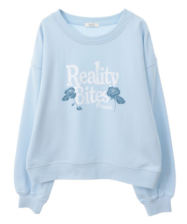 earth music&ecology「ローズ&times;ロゴグラフィックスウェット」|スウェット・ジャージ|Light Blue