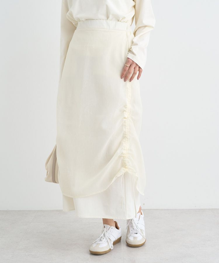 earth music&ecology「シフォンドロストレイヤードスカート」|スカート|