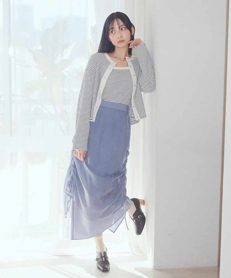 earth music&ecology「シフォンドロストレイヤードスカート」|スカート|