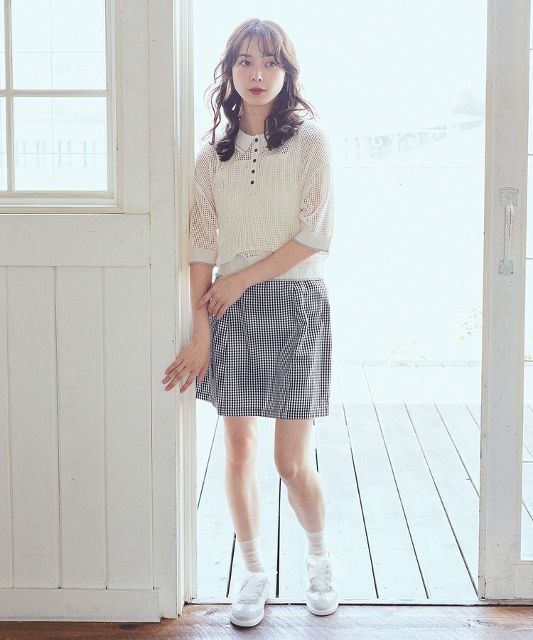 earth music&ecology「メッシュポロニットプルオーバー」|ニット・セーター|