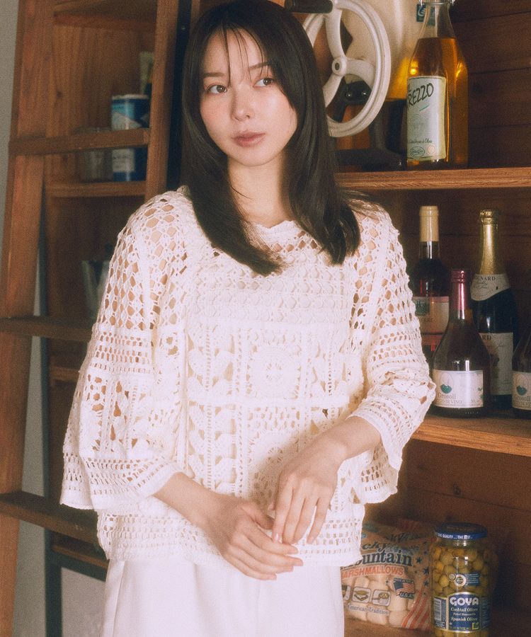 earth music&ecology「クロシェ風プルオーバー」|Tシャツ・カットソー|