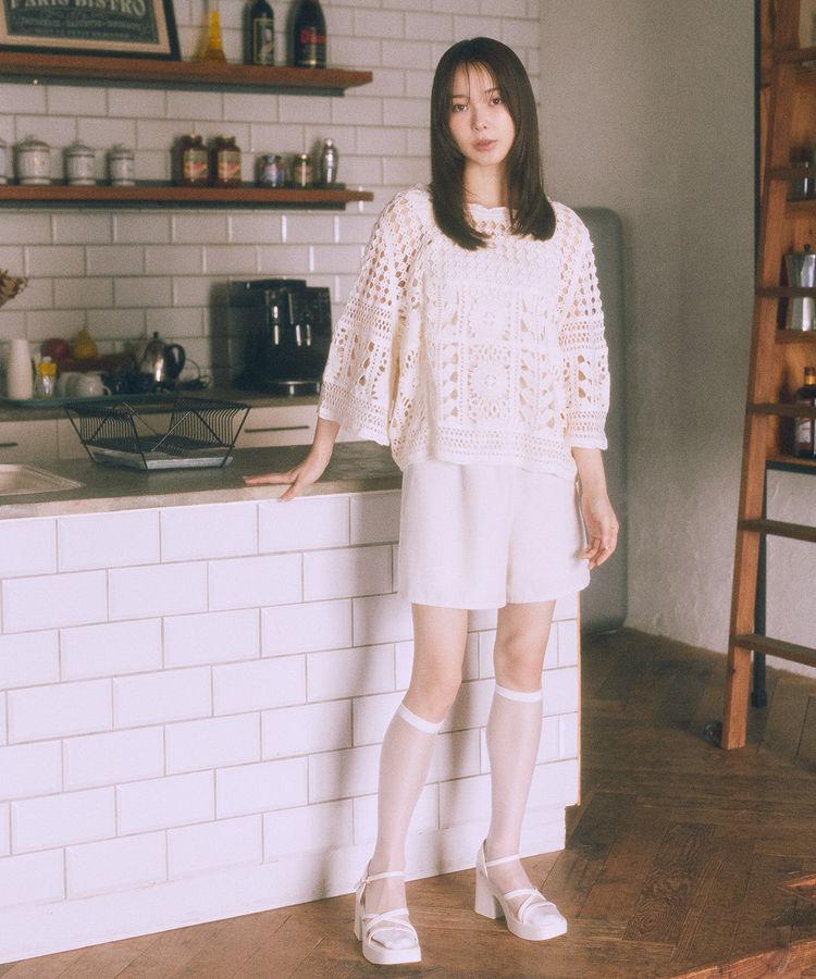 earth music&ecology「クロシェ風プルオーバー」|Tシャツ・カットソー|