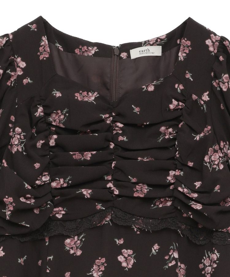 earth music&ecology「レース切替フラワーロングワンピース」|ワンピース|