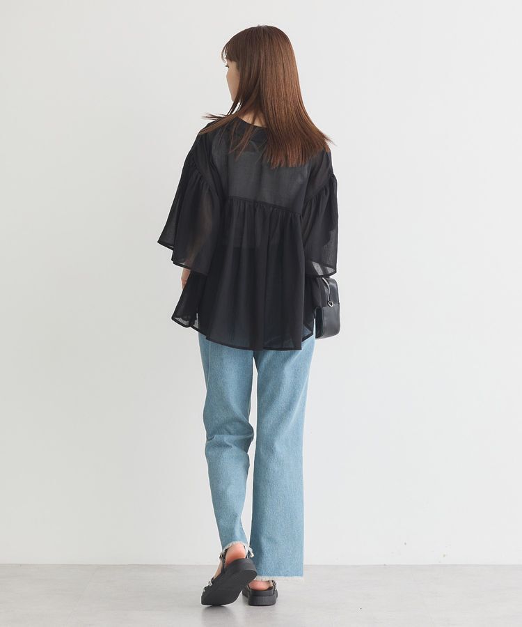 earth music&ecology「Vネックギャザーブラウス」|シャツ・ブラウス|