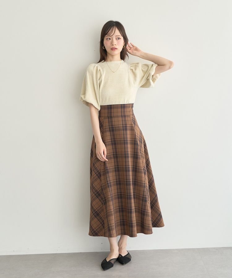 earth music&ecology「ラメモールパフスリニットプルオーバー」|ニット・セーター|