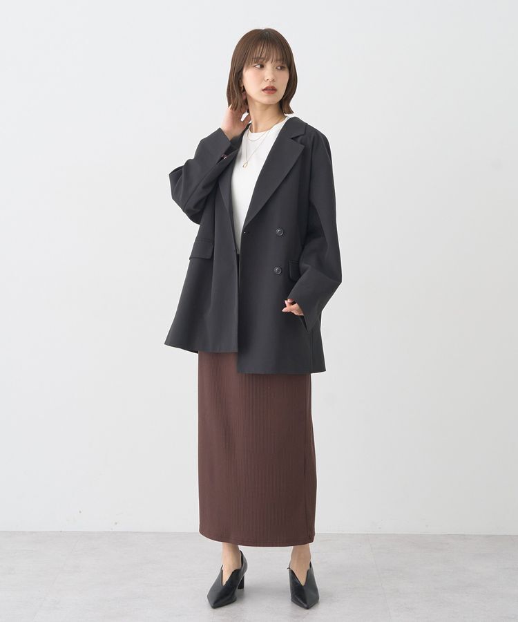 earth music&ecology「カットリブナロースカート」|タイト|