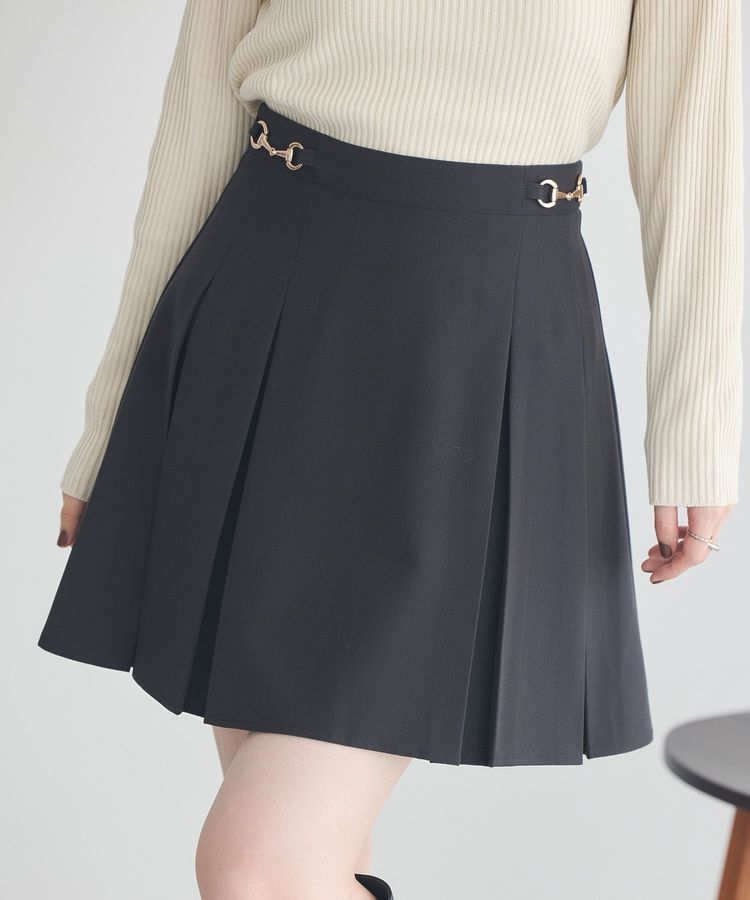 earth music&ecology「ビット付きミニスカート」|スカート|Black