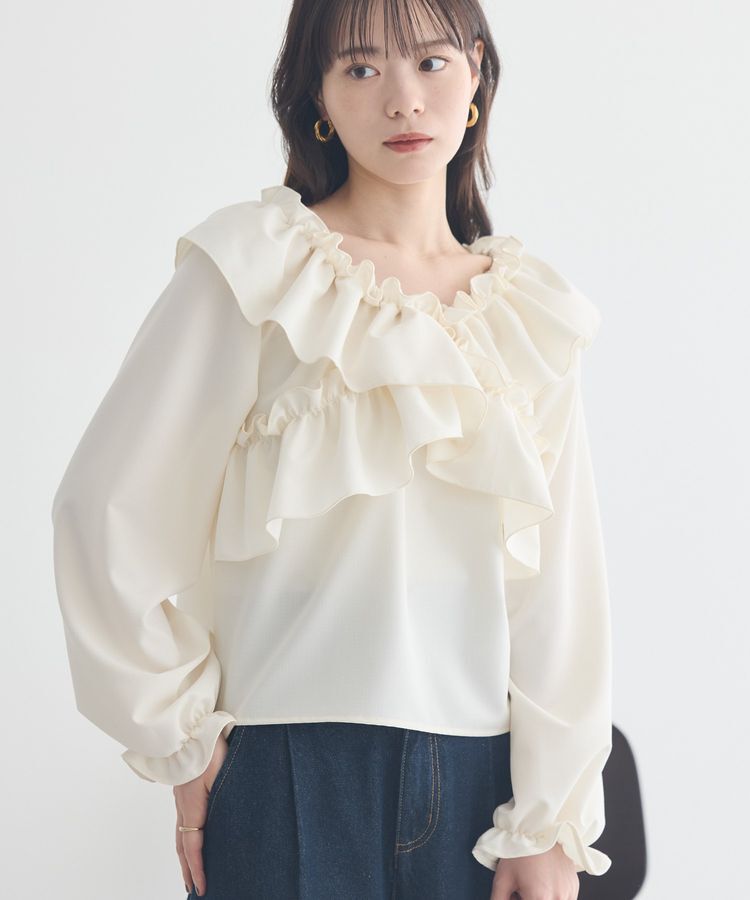 earth music&ecology「フリルオフショルブラウス」|シャツ・ブラウス|