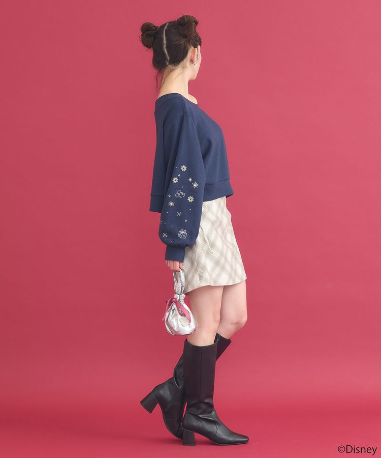 earth music&ecology「Disney/キラキラモチーフ刺繍オフショルスウェット」|スウェット・ジャージ|