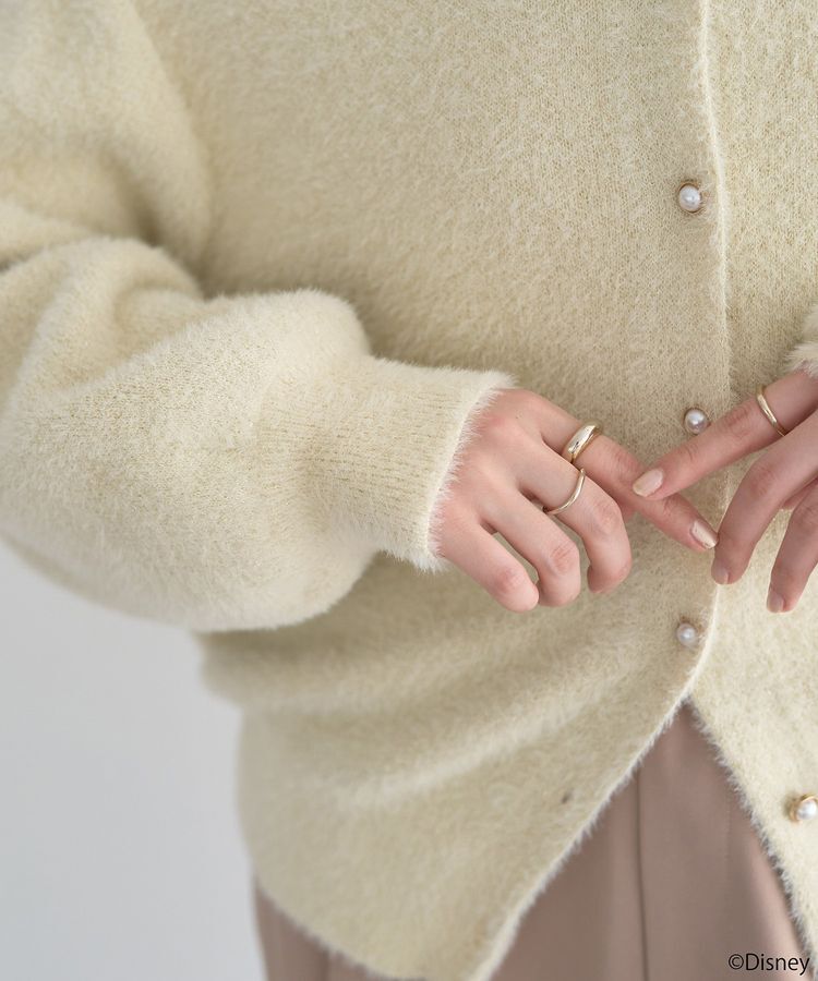 earth music&ecology「Disney/ポイントミッキーラメシャギーカーデ」|カーディガン|