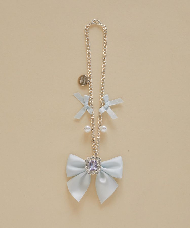 Maison de FLEUR「ビジューリボンパールバッグチャーム」|その他|ライトブルー
