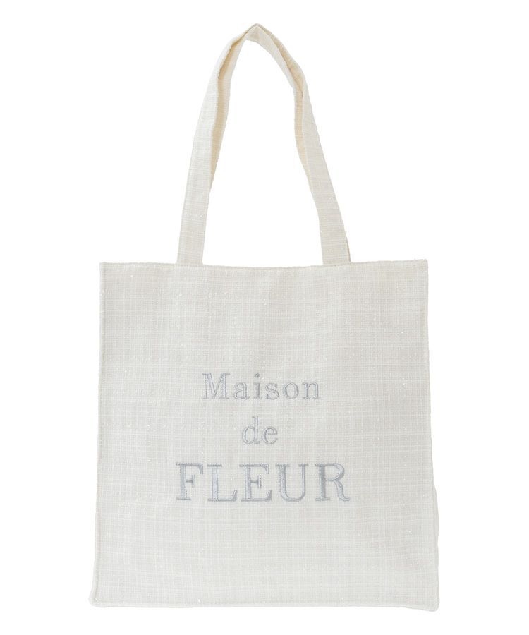 Maison de FLEUR「ツイードロゴ刺繍スクエアトートバッグ」|トートバッグ|