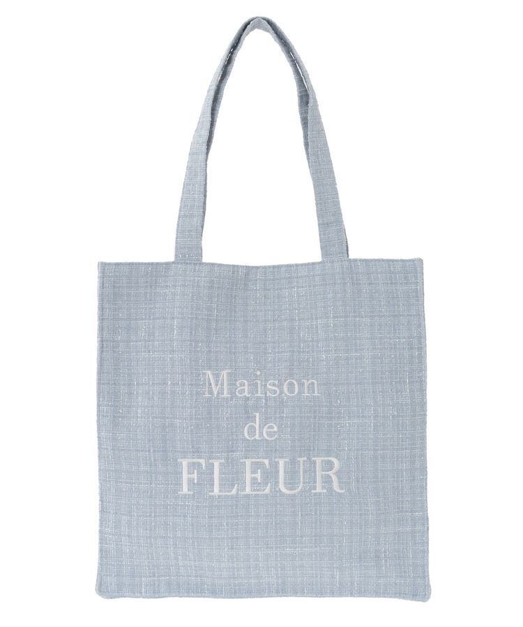 Maison de FLEUR「ツイードロゴ刺繍スクエアトートバッグ」|トートバッグ|