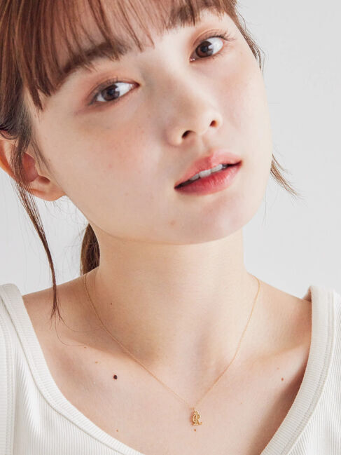  「イニシャルショートネックレス」|ネックレス|R