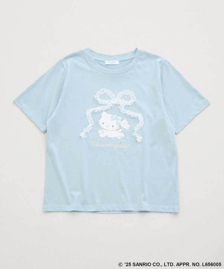 Green Parks「チャーミーキティ/レースリボンプリントTシャツ」|Tシャツ・カットソー|Light Blue
