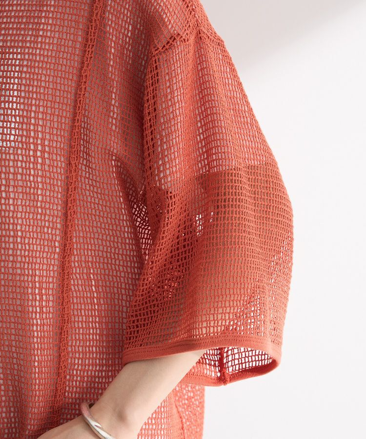 armonia「七分袖コットンメッシュラグラントップス」|Tシャツ・カットソー|