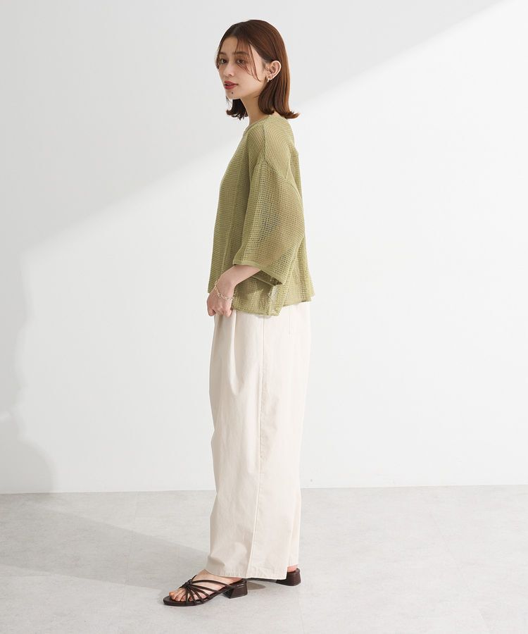 armonia「七分袖コットンメッシュラグラントップス」|Tシャツ・カットソー|