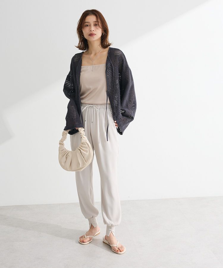 Green Parks「インド綿 前後2way メッシュショート丈カーディガン」|カーディガン|