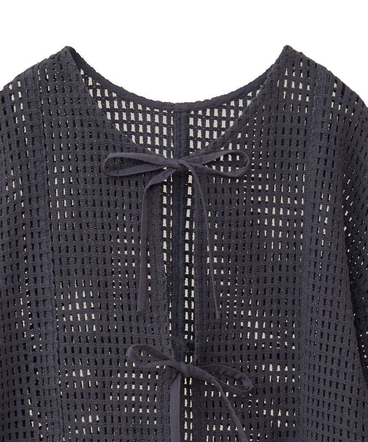 Green Parks「インド綿 前後2way メッシュショート丈カーディガン」|カーディガン|