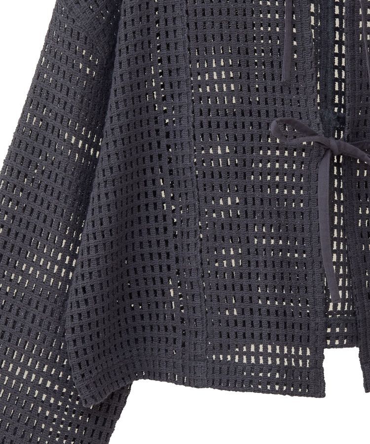 Green Parks「インド綿 前後2way メッシュショート丈カーディガン」|カーディガン|