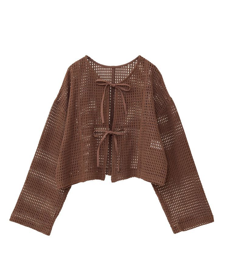 Green Parks「インド綿 前後2way メッシュショート丈カーディガン」|カーディガン|