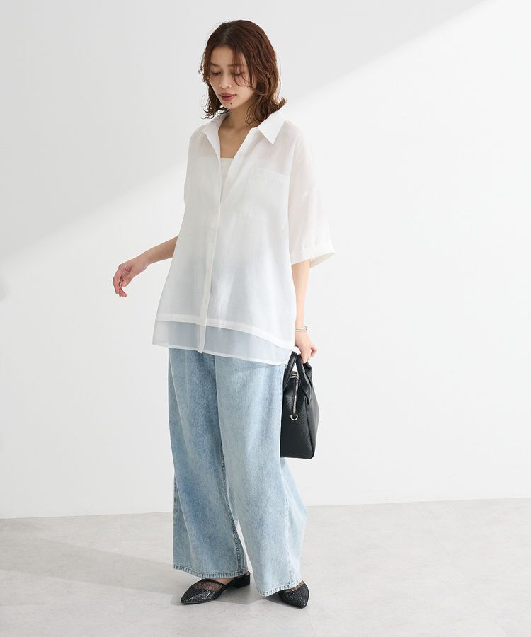 Green Parks「裾レイヤードショートスリーブシャツ」|シャツ・ブラウス|