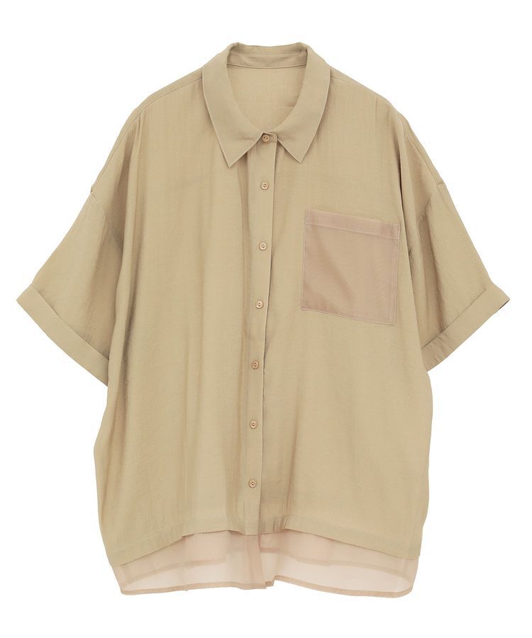 Green Parks「裾レイヤードショートスリーブシャツ」|シャツ・ブラウス|