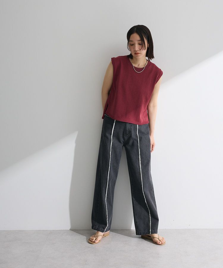 Green Parks「・Petit Fleur ノースリリネンライクニット」|ニット・セーター|