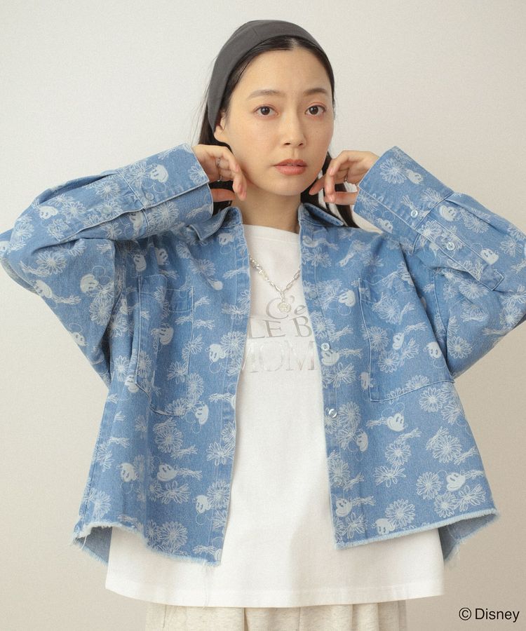 Green Parks「ミッキー&フレンズ/花柄デニムシャツ」|シャツ・ブラウス|