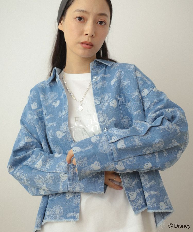 Green Parks「ミッキー&フレンズ/花柄デニムシャツ」|シャツ・ブラウス|