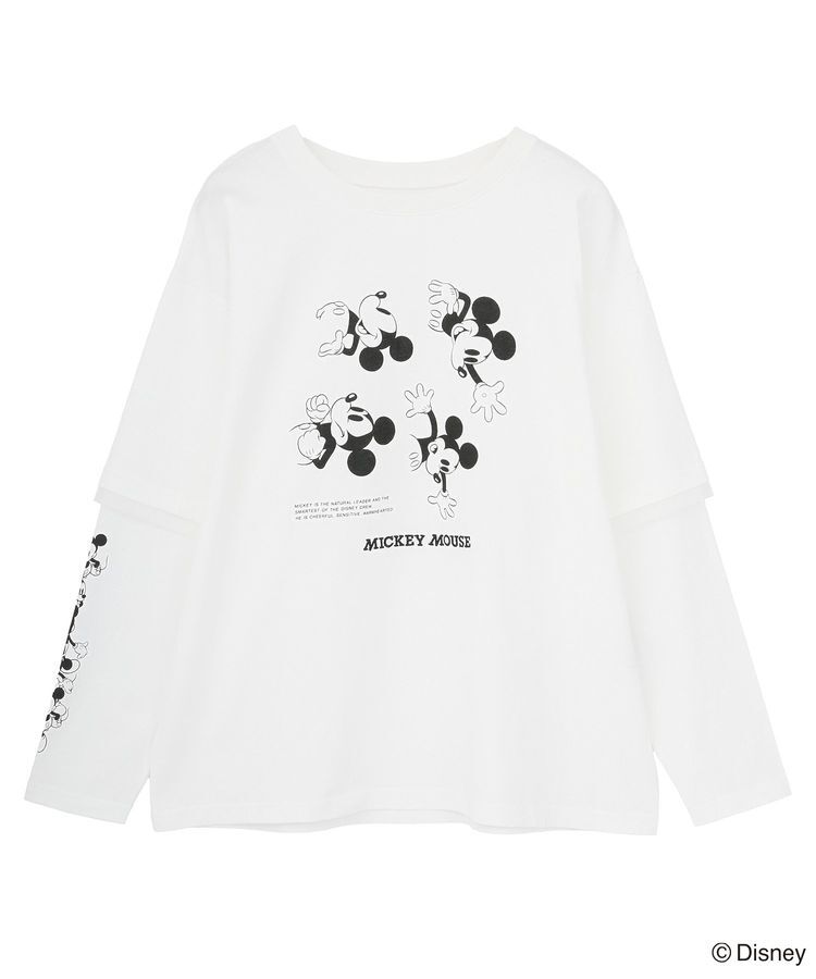 Green Parks「ミッキー&フレンズ/レイヤードプリントロングTシャツ」|Tシャツ・カットソー|