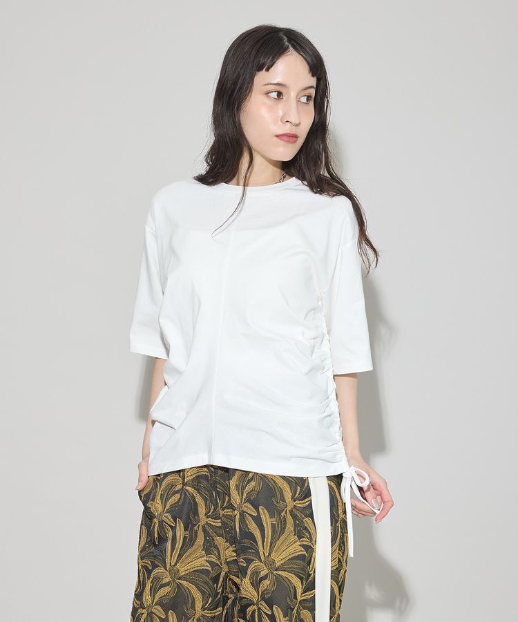 GARAGE OF GOOD CLOTHING「脇ドロストハーフスリーブプルオーバー」|Tシャツ・カットソー|Off White