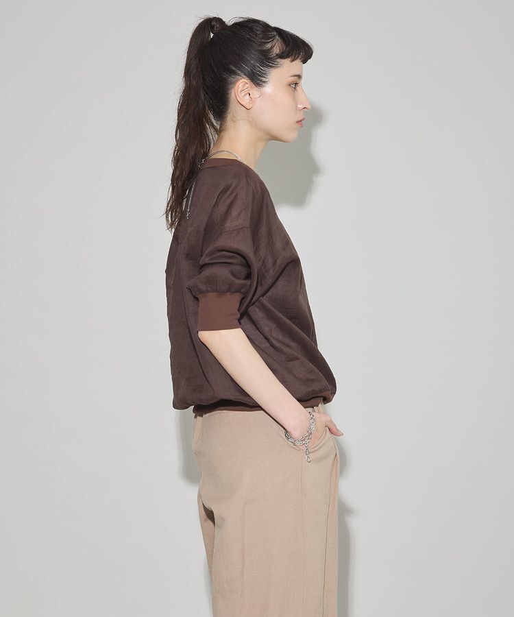 GARAGE OF GOOD CLOTHING「リブ切り替えリネンプルオーバー」|シャツ・ブラウス|