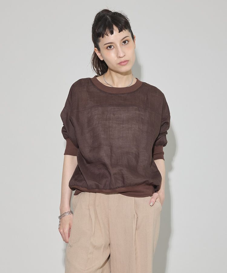 GARAGE OF GOOD CLOTHING「リブ切り替えリネンプルオーバー」|シャツ・ブラウス|