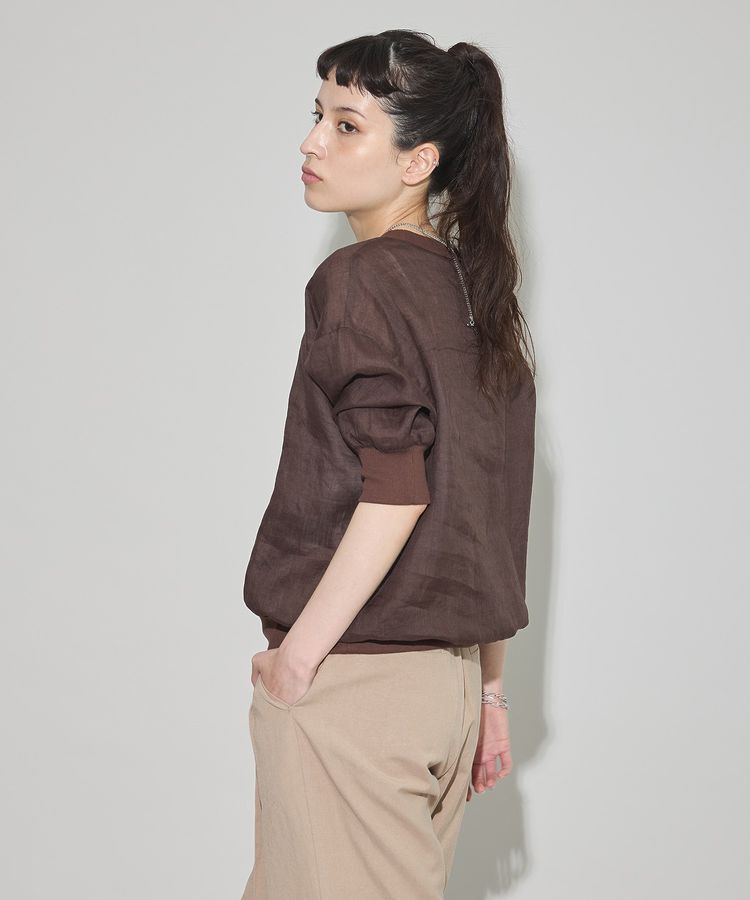 GARAGE OF GOOD CLOTHING「リブ切り替えリネンプルオーバー」|シャツ・ブラウス|